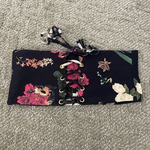 MONTCE EMMA FLORAL CORSET BANDEAU BIKINI TOP